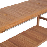 Bathroom Vanity Cabinet Solid Teak 132x45x75 cm - Close-Up Angle