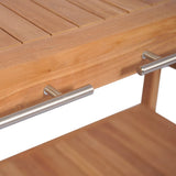 Bathroom Vanity Cabinet Solid Teak 132x45x75 cm - Low Angle