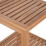 4-Tier Bathroom Storage Rack Solid Teak 42x42x165 cm - Top-Down View