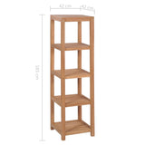 4-Tier Bathroom Storage Rack Solid Teak 42x42x165 cm - Rear View