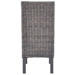Dining Chairs 2 pcs Brown Kubu Rattan and Mahogany Wood