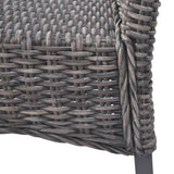 Dining Chairs 2 pcs Brown Kubu Rattan and Mahogany Wood