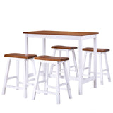 Bar Table and Stool Set 5 Pieces Solid Wood - Front View