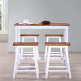 Bar Table and Stool Set 5 Pieces Solid Wood - Side View