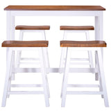 Bar Table and Stool Set 5 Pieces Solid Wood - Top-Down View