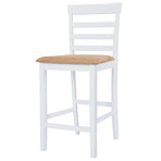 Bar Table and Chair Set 5 Pieces Solid Wood Brown and White
