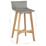 Bar Chairs 2 pcs Solid Acacia Wood - 45-Degree Angle
