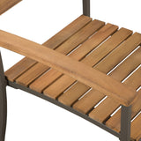 7 Piece Outdoor Dining Set Solid Acacia Wood and Steel - 45-Degree Angle
