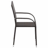 Stackable Outdoor Chairs 2 pcs Poly Rattan Brown