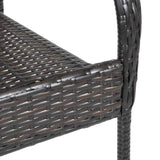 Stackable Outdoor Chairs 2 pcs Poly Rattan Brown - Low Angle