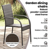Stackable Outdoor Chairs 2 pcs Poly Rattan Brown