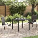 Stackable Outdoor Chairs 2 pcs Poly Rattan Brown