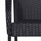 Stackable Outdoor Chairs 2 pcs Poly Rattan Black - Close-Up Angle