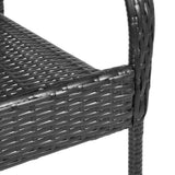 Stackable Outdoor Chairs 2 pcs Poly Rattan Black - Low Angle