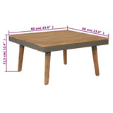 4 Piece Garden Lounge Set with Cushions Solid Acacia Wood Brown - Low Angle