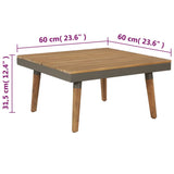 4 Piece Garden Lounge Set with Cushions Solid Acacia Wood Brown - Low Angle