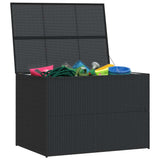 Garden Storage Box Black 150x100x100 cm Poly Rattan - Top-Down View
