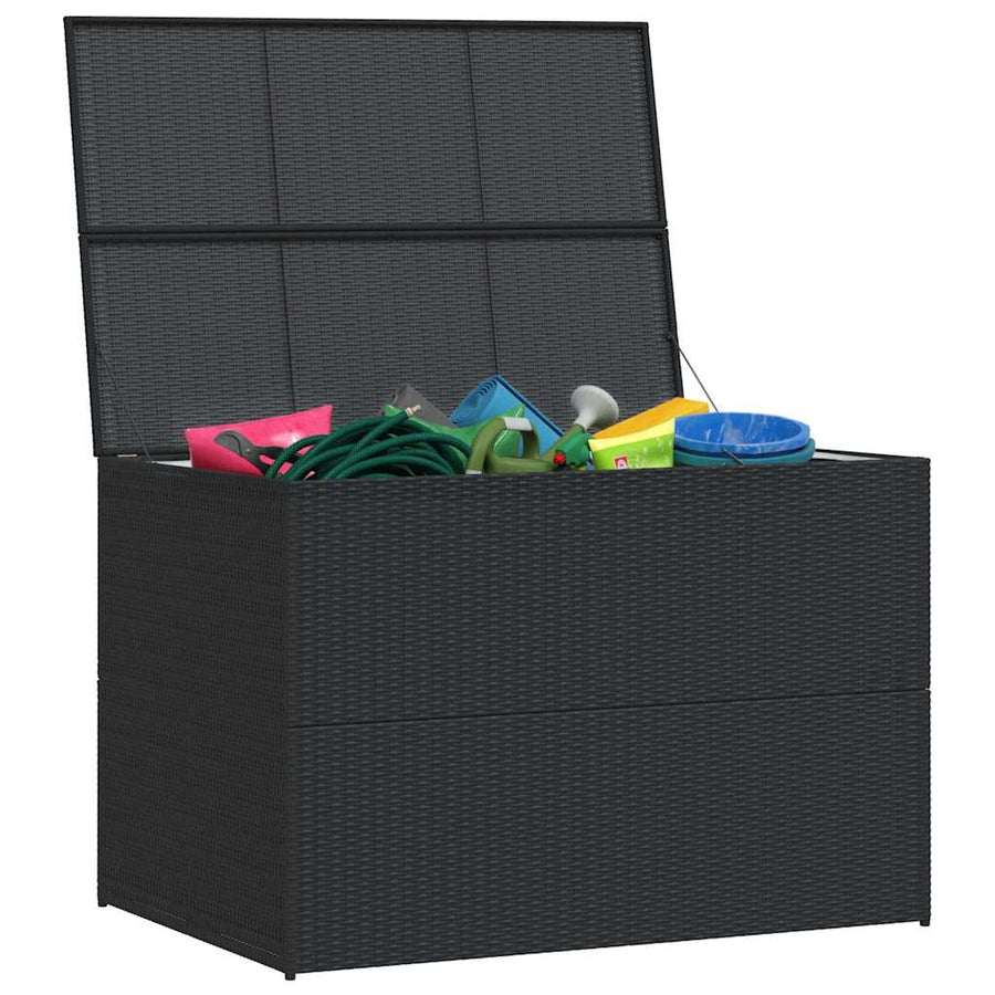 Garden Storage Box Black 150x100x100 cm Poly Rattan