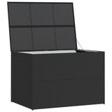 Garden Storage Box Black 150x100x100 cm Poly Rattan - 45-Degree Angle