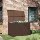 Garden Storage Box Brown 150x100x100 cm Poly Rattan - Side View