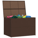 Garden Storage Box Brown 150x100x100 cm Poly Rattan - Top-Down View