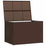Garden Storage Box Brown 150x100x100 cm Poly Rattan - 45-Degree Angle