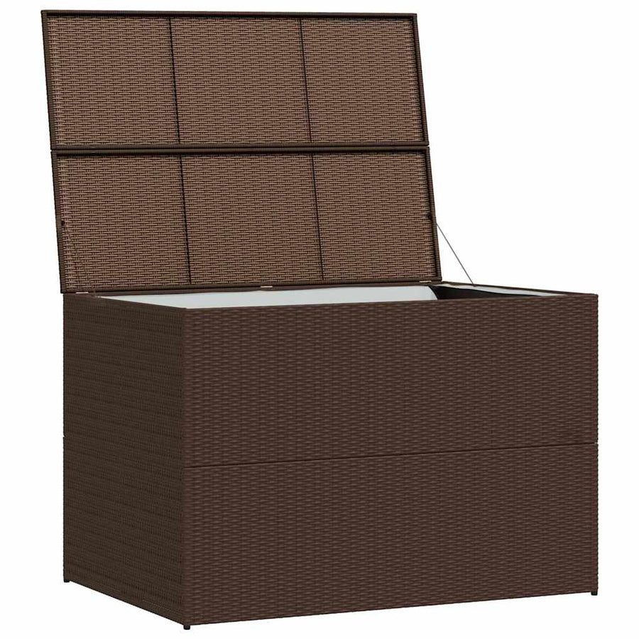 Garden Storage Box Brown 150x100x100 cm Poly Rattan