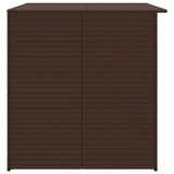 Garden Storage Box Brown 150x100x100 cm Poly Rattan - Close-Up Angle