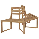 Tree Bench Half-hexagonal 160 cm Solid Acacia Wood - Top-Down View