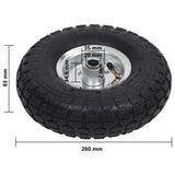 Sack Truck Wheels 2 pcs Rubber 4.10/3.50-4 - Close-Up Angle