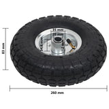 Sack Truck Wheels 4 pcs Rubber 4.10/3.50-4 - Close-Up Angle