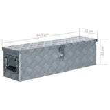 Aluminium Box 80.5x22x22 cm Silver - Low Angle
