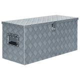 Aluminium Box 90.5x35x40 cm Silver - Front View