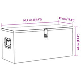 Aluminium Box 90.5x35x40 cm Silver
