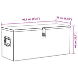 Aluminium Box 90.5x35x40 cm Silver - Low Angle