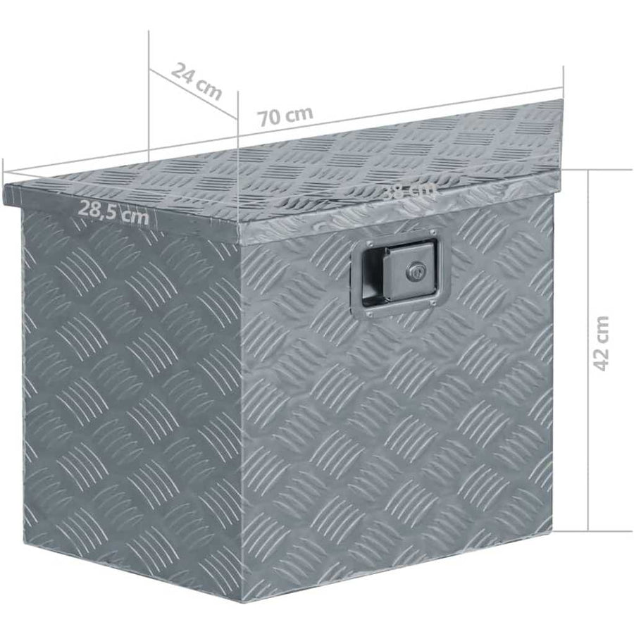 Aluminium Box 70x24x42 cm Trapezoid Silver
