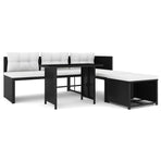 4 Piece Garden Lounge Set Poly Rattan Black