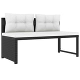 4 Piece Garden Lounge Set Poly Rattan Black