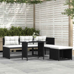 4 Piece Garden Lounge Set Poly Rattan Black