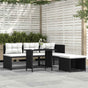 4 Piece Garden Lounge Set Poly Rattan Black