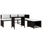4 Piece Garden Lounge Set Poly Rattan Brown