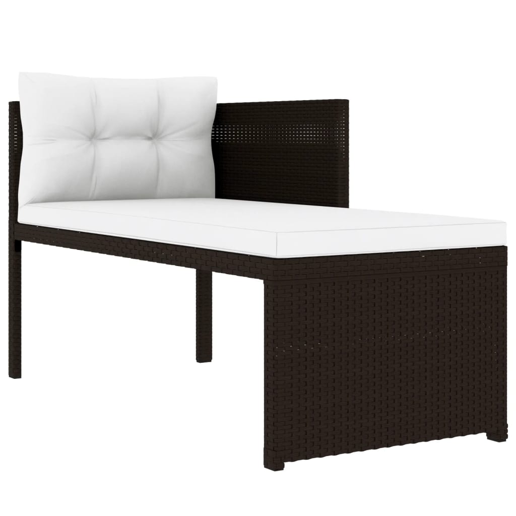 4 Piece Garden Lounge Set Poly Rattan Brown