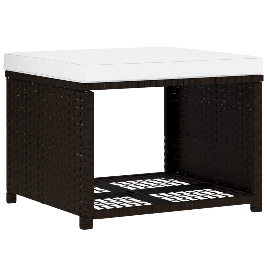 4 Piece Garden Lounge Set Poly Rattan Brown