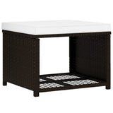 4 Piece Garden Lounge Set Poly Rattan Brown