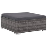 8 Piece Garden Lounge Set with Cushions Poly Rattan Grey - Rear View