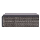 2 Piece Garden Lounge Set with Cushions Poly Rattan Grey - 45-Degree Angle