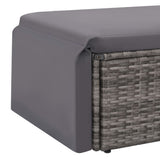 2 Piece Garden Lounge Set with Cushions Poly Rattan Grey - Close-Up Angle