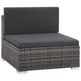12 Piece Garden Lounge Set with Cushions Poly Rattan Grey - Top-Down View