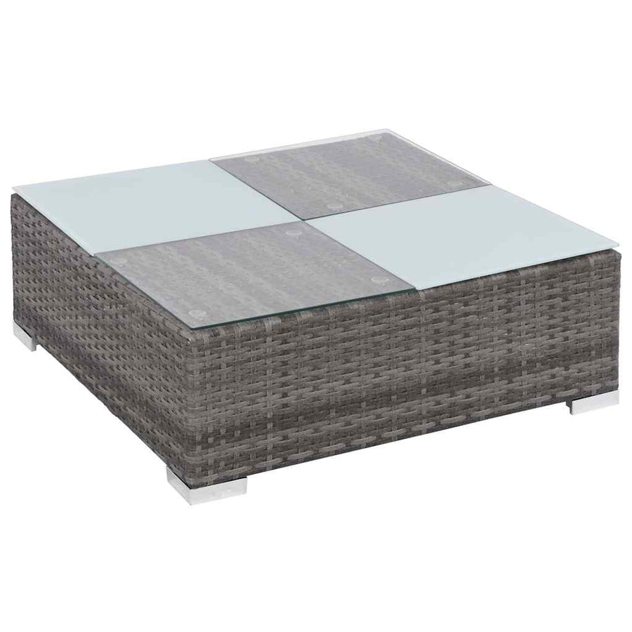 12 Piece Garden Lounge Set with Cushions Poly Rattan Grey
