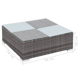 8 Piece Garden Lounge Set with Cushions Poly Rattan Grey - Extra Image